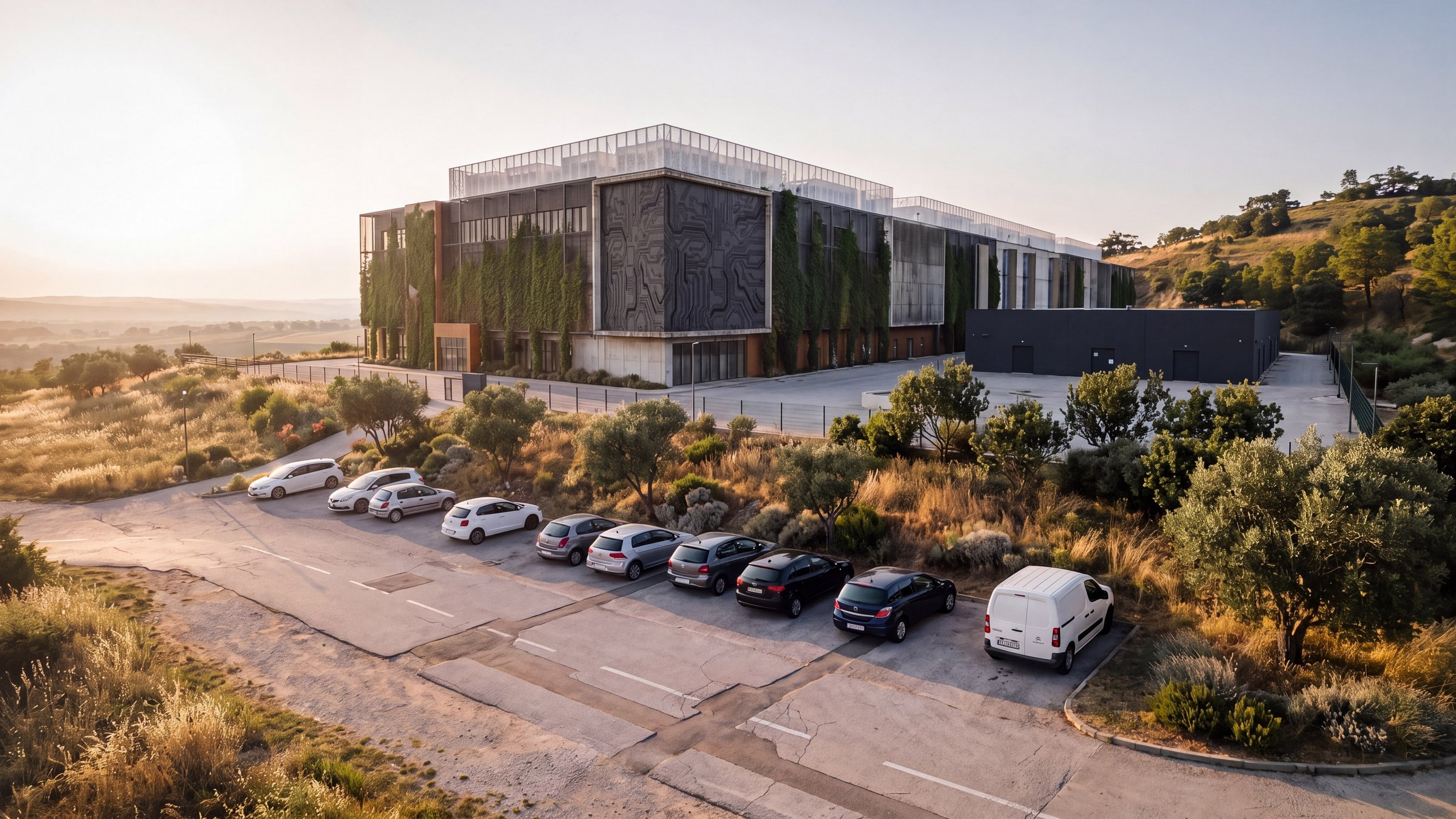 Aerial visualisation of the Adriatic Datacenter Campus in Tupljak, Istria
